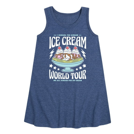 Instant Message - I Scream, You Scream - Ice Cream World Tour - Toddler & Youth Girls A-line Dress