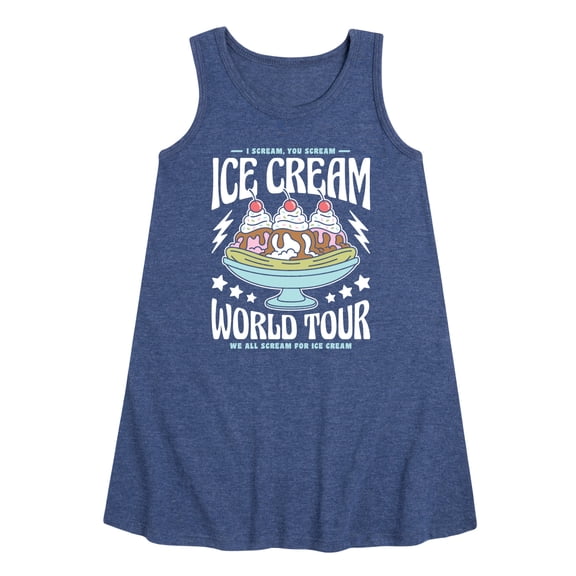 Instant Message - I Scream, You Scream - Ice Cream World Tour - Toddler & Youth Girls A-line Dress