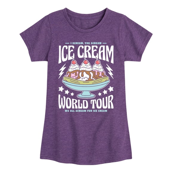 Instant Message - I Scream, You Scream - Ice Cream World Tour - Toddler & Youth Girls Short Sleeve Graphic T-Shirt