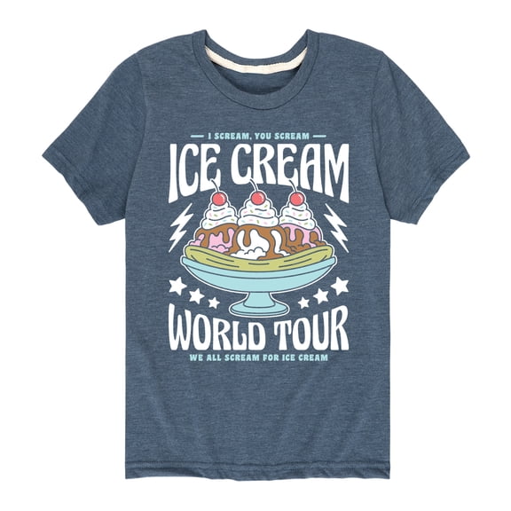 Instant Message - I Scream, You Scream - Ice Cream World Tour - Toddler & Youth Short Sleeve Graphic T-Shirt