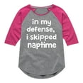 thumbnail image 1 of Instant Message - I Skipped Naptime - Toddler & Youth Girls Raglan Graphic T-Shirt, 1 of 6
