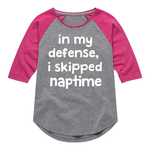 Instant Message - I Skipped Naptime - Toddler & Youth Girls Raglan Graphic T-Shirt