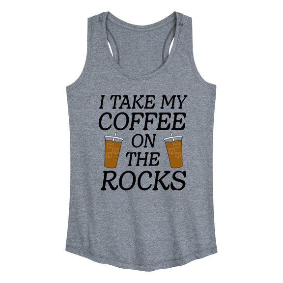 Instant Message - I Take My Coffee On The Rocks - Women's Racerback Tank Top