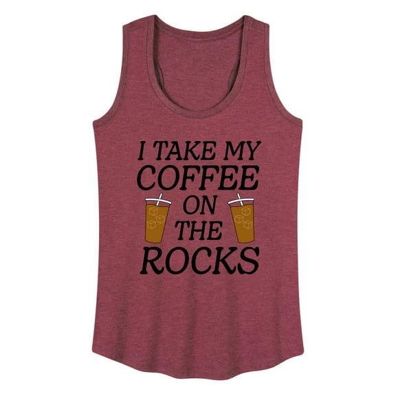 Instant Message - I Take My Coffee On The Rocks - Women's Racerback Tank Top