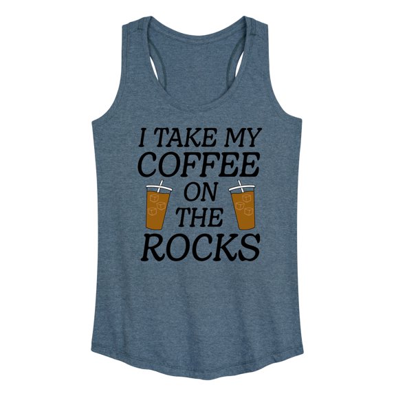 Instant Message - I Take My Coffee On The Rocks - Women's Racerback Tank Top