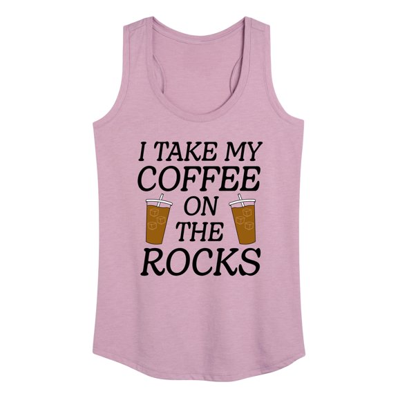 Instant Message - I Take My Coffee On The Rocks - Women's Racerback Tank Top