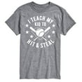 thumbnail image 1 of Instant Message - I Teach My Kid To Hit And Steal - Men's Short Sleeve Graphic T-Shirt, 1 of 6