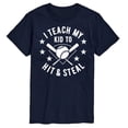 thumbnail image 1 of Instant Message - I Teach My Kid To Hit And Steal - Men's Short Sleeve Graphic T-Shirt, 1 of 6
