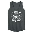 thumbnail image 1 of Instant Message - I Teach My Kid To Hit And Steal - Women's Racerback Tank Top, 1 of 6