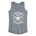 thumbnail image 1 of Instant Message - I Teach My Kid To Hit And Steal - Women's Racerback Tank Top, 1 of 6