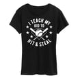 thumbnail image 1 of Instant Message - I Teach My Kid To Hit And Steal - Women's Short Sleeve Graphic T-Shirt, 1 of 6