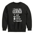 thumbnail image 1 of Instant Message - I Train My Brain - Toddler & Youth Crewneck Fleece Sweatshirt, 1 of 6