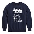 thumbnail image 1 of Instant Message - I Train My Brain - Toddler & Youth Crewneck Fleece Sweatshirt, 1 of 6