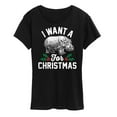 thumbnail image 1 of Instant Message - I Want A Hippopotamus For Christmas - Women's Short Sleeve Graphic T-Shirt, 1 of 6