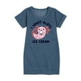 thumbnail image 1 of Instant Message - I Want Alotl Ice Cream - Toddler And Youth Girls Fleece Dress, 1 of 6
