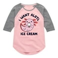 thumbnail image 1 of Instant Message - I Want Alotl Ice Cream - Toddler And Youth Girls Raglan Graphic T-Shirt, 1 of 6