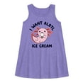 thumbnail image 1 of Instant Message - I Want Alotl Ice Cream - Toddler and Youth Girls A-line Dress, 1 of 5