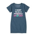 thumbnail image 1 of Instant Message - I Want To Be A Dinosaur -Not Princess - Toddler & Youth Girls Fleece Dress, 1 of 6