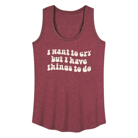 Instant Message - I Want To Cry  - Women's Racerback Tank Top
