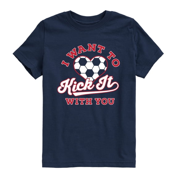 Instant Message - I Want to Kick it With You Soccer Short Sleeve Graphic T-Shirt