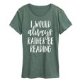 thumbnail image 1 of Instant Message - I Would Always Rather Be Reading - Women's Short Sleeve Graphic T-Shirt, 1 of 5