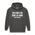 thumbnail image 1 of Instant Message - I'd Love To Stay And Chat But Im Lying - Men's Pullover Hooded Fleece Sweatshirt, 1 of 6