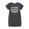 thumbnail image 1 of Instant Message - I'm A Good Influence - Toddler & Youth Girls Fleece Dress, 1 of 1