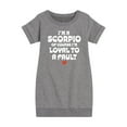 thumbnail image 1 of Instant Message - I'm A Scorpio Loyal To A Fault - Toddler & Youth Girls Fleece Dress, 1 of 6