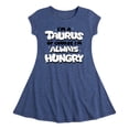 thumbnail image 1 of Instant Message - I'm A Taurus Always Hungry - Toddler & Youth Girls Fit & Flare Dress, 1 of 1
