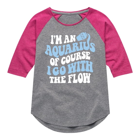 Instant Message - I'm An Aquarius - Toddler & Youth Girls Raglan Graphic T-Shirt