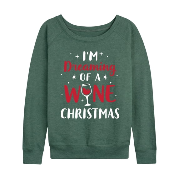 Instant Message - I'm Dreaming Of A Wine Christmas - Women's French Terry Long Sleeve Shirt