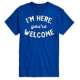 thumbnail image 1 of Instant Message - I'm Here You're Welcome Short Sleeve Graphic T-Shirt, 1 of 5