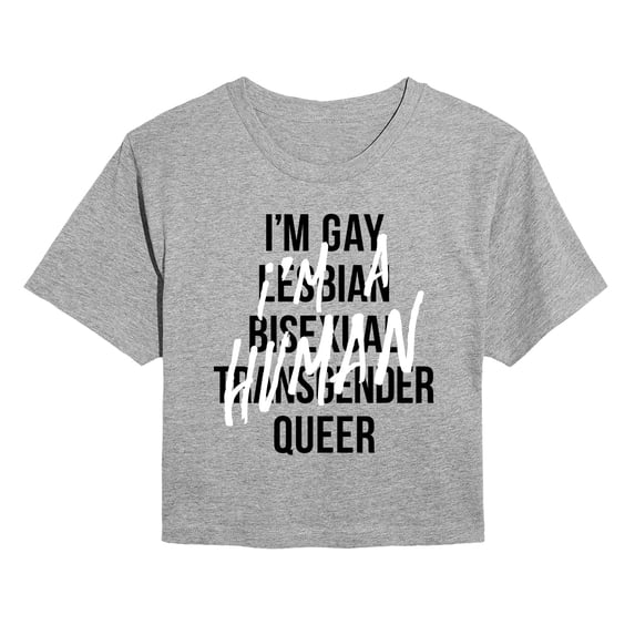 Instant Message - I'm Human LGBTQ Women's Cropped Graphic T-Shirt