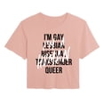 thumbnail image 1 of Instant Message - I'm Human LGBTQ - Juniors Cropped Graphic T-Shirt, 1 of 4