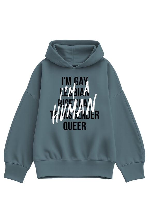 - I'm Human LGBTQ - Women's Oversized Fleece Hoodie Sweatshirt