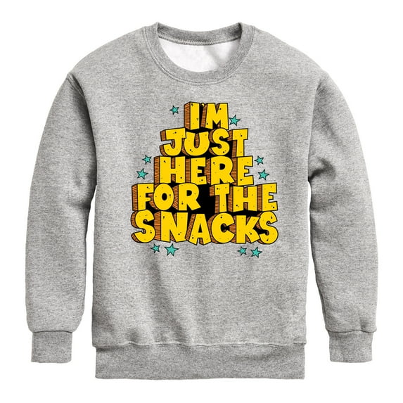 Instant Message - I'm Just Here For The Snacks - Toddler & Youth Crewneck Fleece Sweatshirt