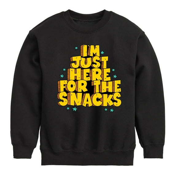 Instant Message - I'm Just Here For The Snacks - Toddler & Youth Crewneck Fleece Sweatshirt