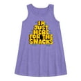 thumbnail image 1 of Instant Message - I'm Just Here For The Snacks - Toddler & Youth Girls A-line Dress, 1 of 5