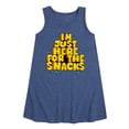 thumbnail image 1 of Instant Message - I'm Just Here For The Snacks - Toddler & Youth Girls A-line Dress, 1 of 6