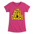 thumbnail image 1 of Instant Message - I'm Just Here For The Snacks - Toddler & Youth Girls Short Sleeve Graphic T-Shirt, 1 of 6