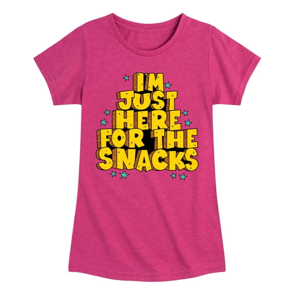 Instant Message - I'm Just Here For The Snacks - Toddler & Youth Girls Short Sleeve Graphic T-Shirt