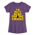 thumbnail image 1 of Instant Message - I'm Just Here For The Snacks - Toddler & Youth Girls Short Sleeve Graphic T-Shirt, 1 of 6