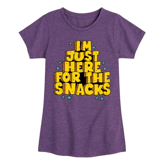 Instant Message - I'm Just Here For The Snacks - Toddler & Youth Girls Short Sleeve Graphic T-Shirt