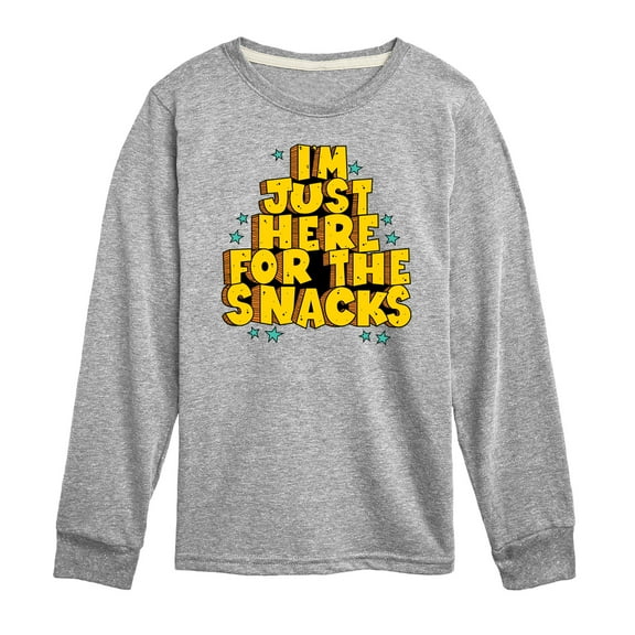 Instant Message - I'm Just Here For The Snacks - Toddler & Youth Long Sleeve Graphic T-Shirt