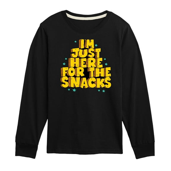 Instant Message - I'm Just Here For The Snacks - Toddler & Youth Long Sleeve Graphic T-Shirt