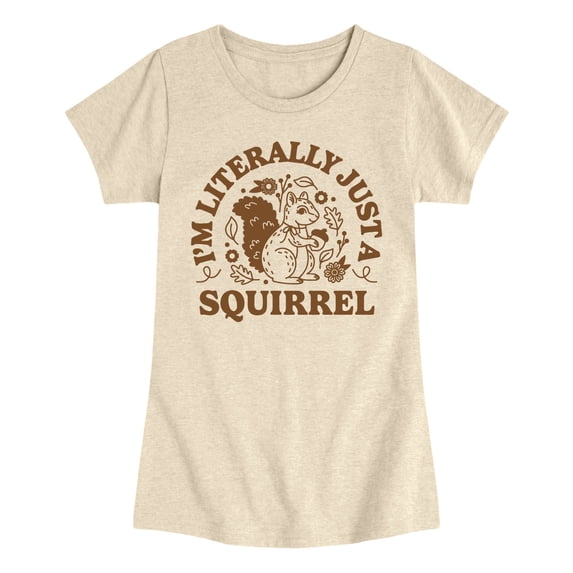 Instant Message - I'm Literally Just a Squirrel Fitted Short Sleeve Graphic T-Shirt
