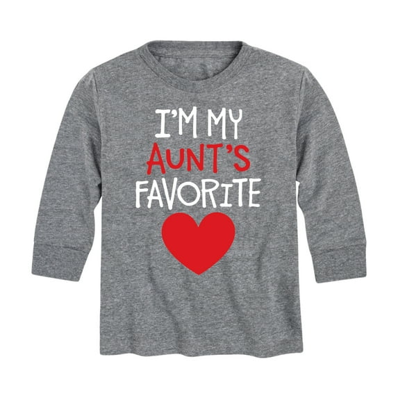 Instant Message - I'm My Aunts Favorite - Toddler And Youth Long Sleeve Graphic T-Shirt