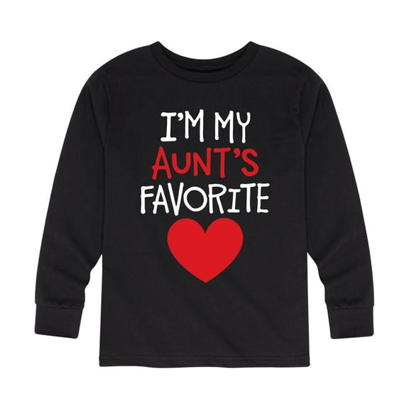 Instant Message - I'm My Aunts Favorite - Toddler And Youth Long Sleeve Graphic T-Shirt