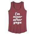 thumbnail image 1 of Instant Message - I'm Nicer After Yoga - Women's Racerback Tank Top, 1 of 6