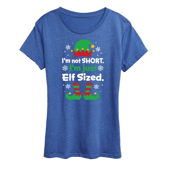Instant Message - I'm Not Short Just Elf Sized Funny Christmas - Women's Short Sleeve Graphic T-Shirt